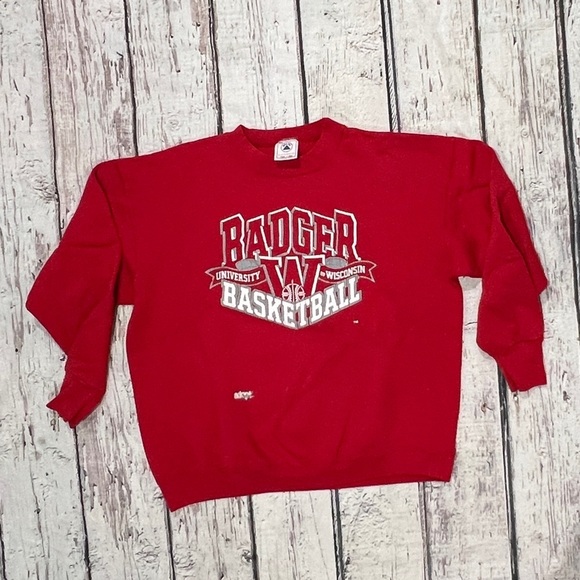 Vintage University of Wisconsin Badgers NCAA Collegiate 1990s Sweatshirt - Picture 2 of 5